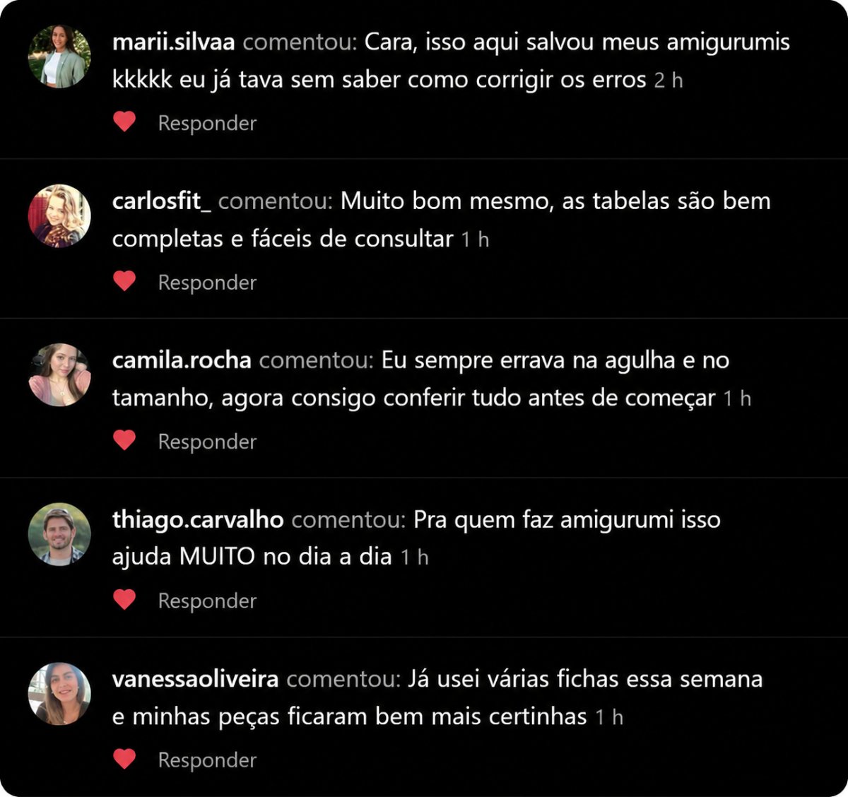 Comentários de alunos